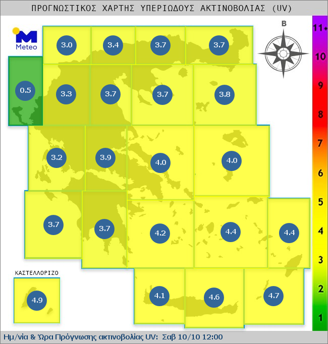 UV map of Greece